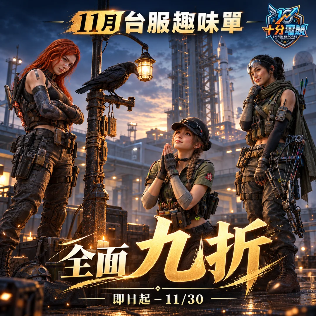十分電競 11月台服趣味單 全面九折 即日起至11/30